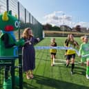 Kettering Sports Park official opening of newly refurbished 3G pitch at KLV  l-r Cllr Helen Campbell chairman of North Northants Council  and Kirsty Clarke (chief exec officer Northants Football Association}/National World