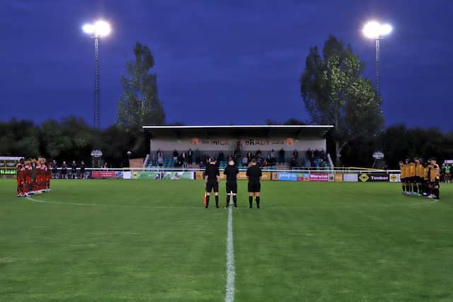 The Kettering Town and Leamington players paid their respects to Her Majesty Queen Elizabeth II before their Vanarama National League North encounter