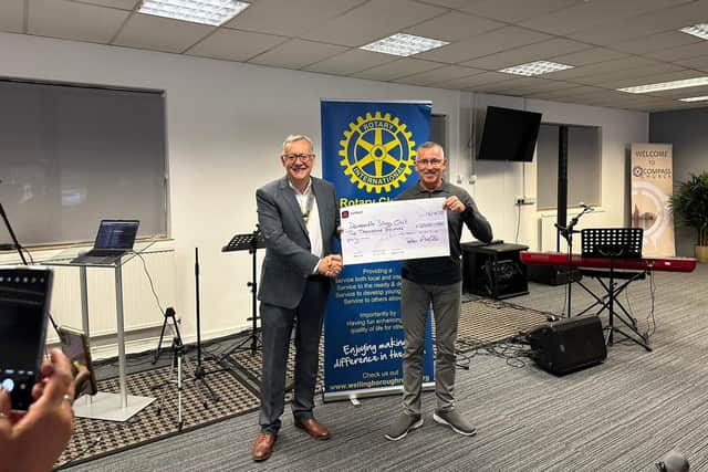 A cheque for £2000 was presented by the president of the Rotary Club of Wellingborough on Thursday, October 12