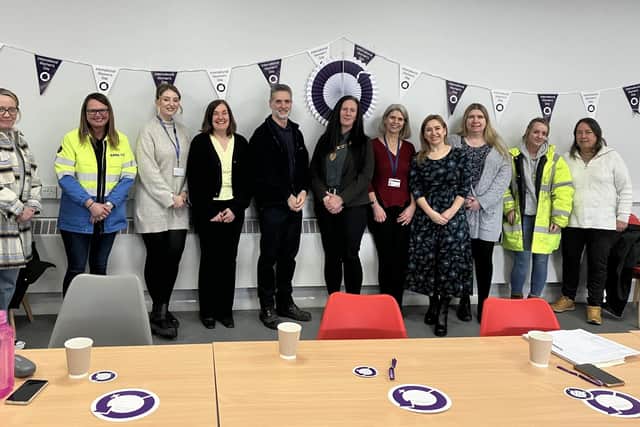 Female workers at Tata Steel in Corby met up for International Women's Day. Guest speaker was Corby mayor Leanne Buckingham.