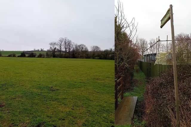 The field behind the old recycling centre has been earmarked for development  Photo: Wollaston Parish Council