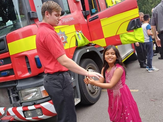 Wellingborough Hindus attend fire station open day for Raksha Bandhan celebrations