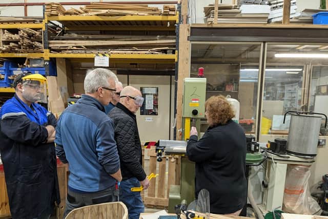 Internal accreditation session run by a volunteer at Men In Sheds Milton Keynes