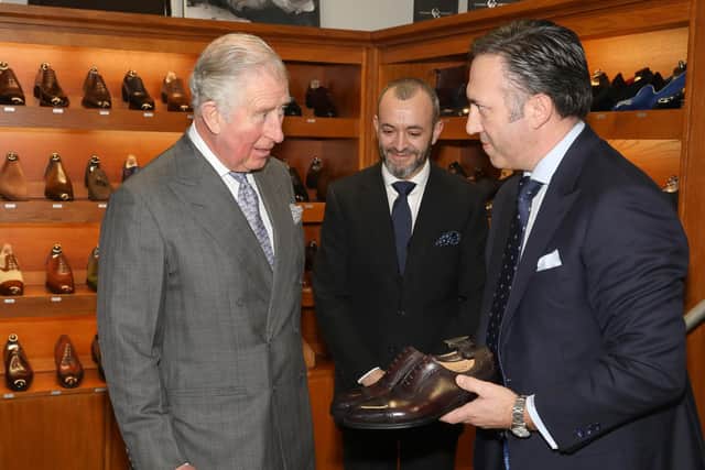 Kettering: Gaziano & Girling visit by HRH The Prince of Wales.
Prince Charles with Tony Gaziano and Dean Girling