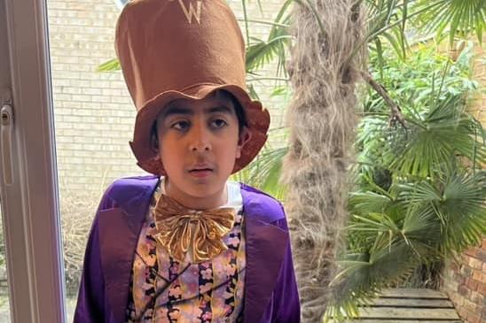 Amar, aged 12, from Northampton, as Willy Wonka from Charlie and the Chocolate Factory