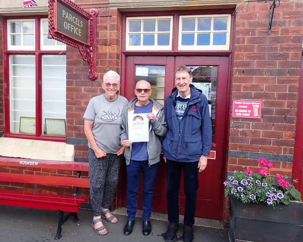 The accreditation lasts for five years From left to right, Jane Demet, Peter Field, and Philip Bettles