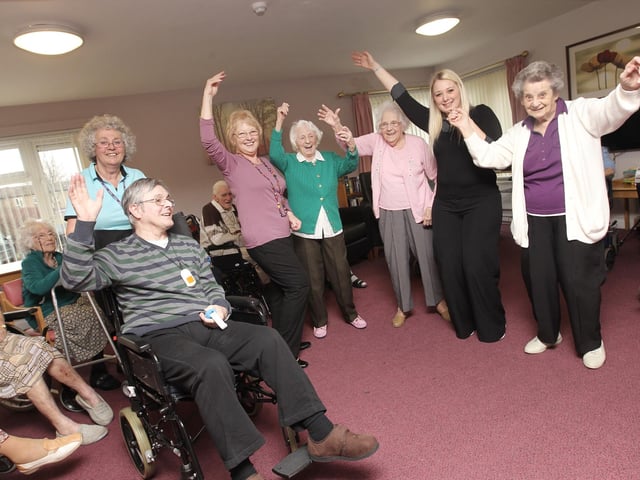 Staff and residents enjoy a Valentine's Day dance at Bilton Court in Wellingborough in February 2012