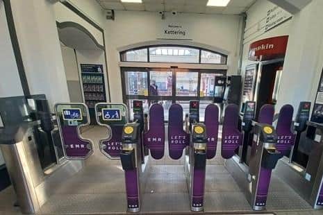 The new barriers at Kettering station