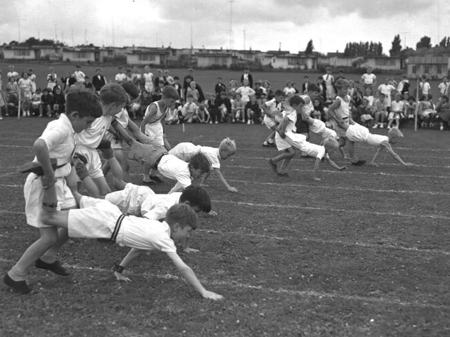 Croyland School, Wellingborough, sports day, July 18, 1957