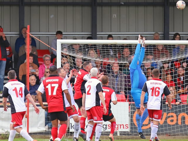 Kevin Shoemake looks to take a cross at Latimer Park