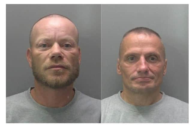 Jailed l-r Dumitru Costache, 41, of Atkinson Street, Eastgate, Peterborough and Robert Cojocario, 47, from Pendered Road, Wellingborough /Cambridgeshire Police