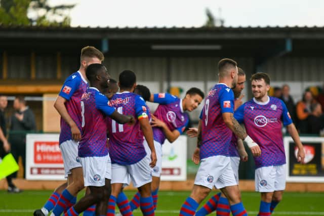 The joy of last weekend's 2-1 win at Barwell turned to despair as AFC Rushden & Diamonds were beaten 7-0 by Coalville Town in midweek. Now they need to bounce back in a bottom-of-the-table clash at Hednesford Town tomorrow. Picture by Hawkins Images