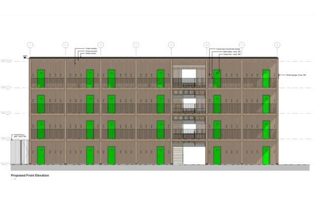 The proposed front elevation for the new hotel