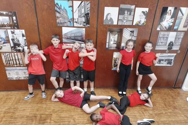 Pupils from Spratton CofE Primary School posing after the show.