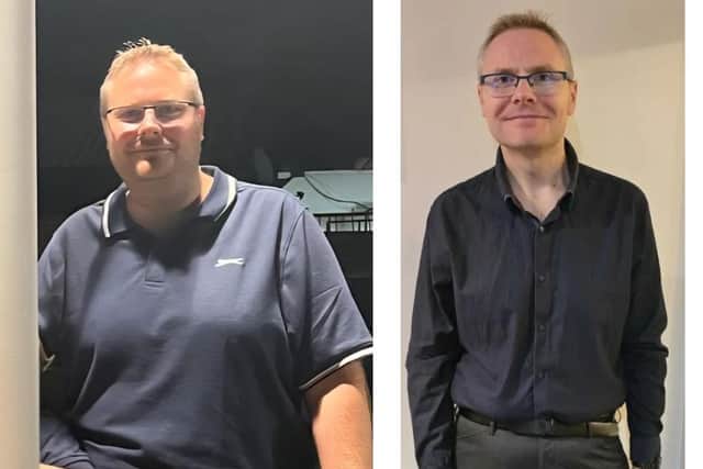 Ben, before and after losing an incredible 10 stone with Slimming World