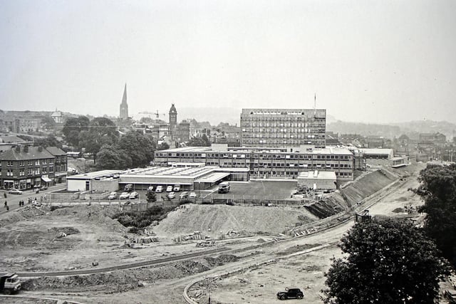 A view of the construction work at Markham Road in 1963. The former AGD building is visible in the backgrounf