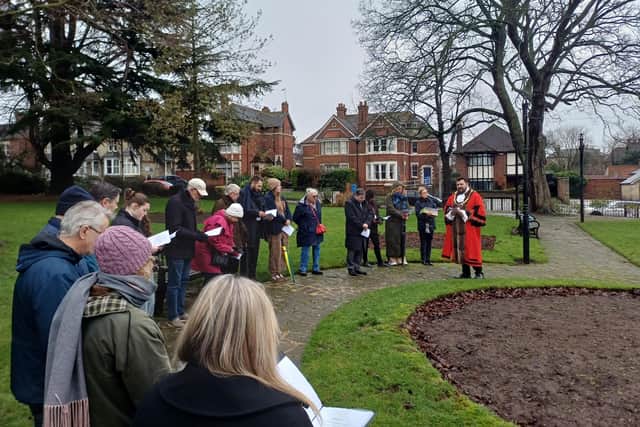 The Holocaust Memorial Day service took place at Manor House Gardens in Kettering this afternoon