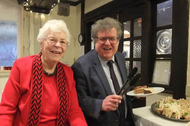 Mary Traxton, a founder of the society and current secretary, and president President Brian Dix