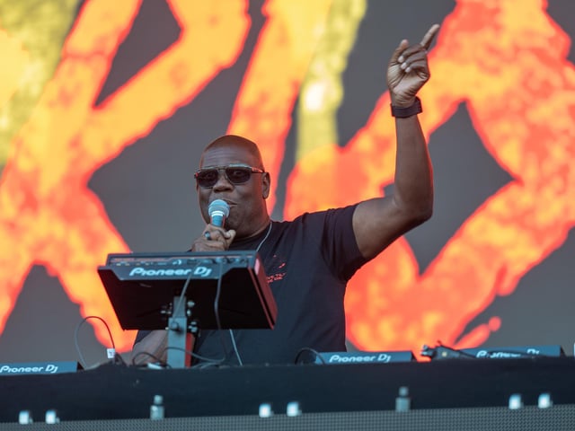 Carl Cox on stage at The National Bowl in Milton Keynes, at the Warrior’s Dance festival on Saturday, August 22, 2026. Photo by David Jackson.
