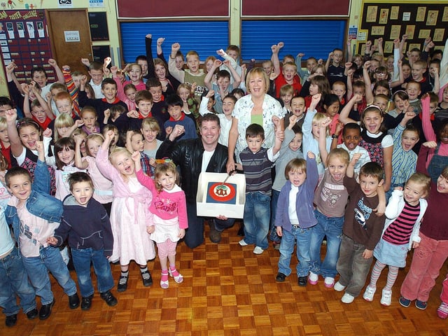 Grange Community School in Kettering dinner lady who is retiring after 27 years at the school - Pauline Keenan 2007