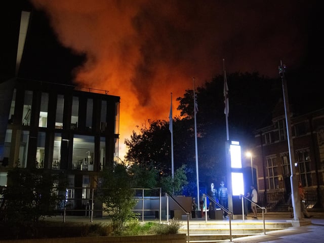 The fire on Tuesday August 22 in Bridge Street, Northampton. Picture by Will Lacey