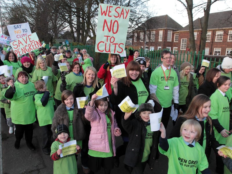 A 2011 protest after funding was threatened at Pen Green