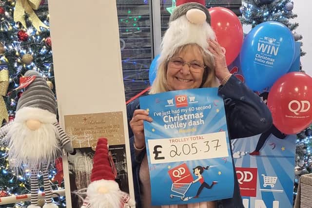Trolley dash winner Julie Burgess
