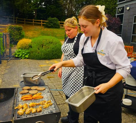 Chefs from Elm Bank Care Home in Kettering cook up a delicious BBQ lunch for residents.