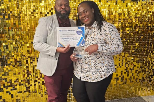 UON graduate Christina Aframoah and her husband Curtis Aning-Bonsu at the ECSDN Awards.