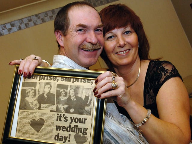 Finedon Valentine couple remember the day she proposed. Donna Draycott, with her husband Bill, February 2006