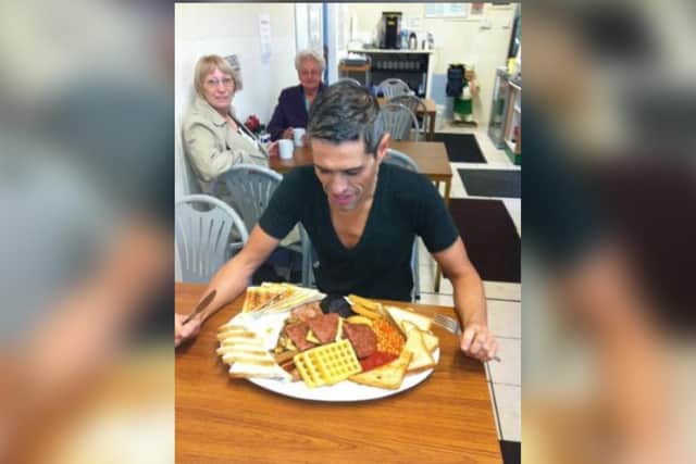 Robert Pinto before taking on the Hungry Hossee big breakfast
