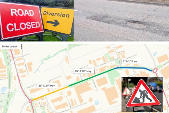 Steel Road in Corby will be closed for surface repairs /IMG