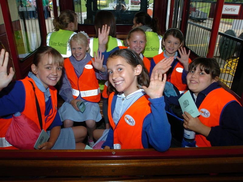 Stanwick Primary pupils enjoy time on the train.