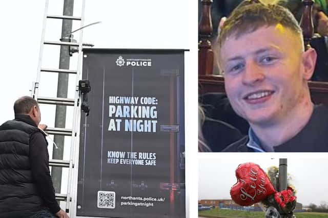 Kettering  - Banners go up on Telford Way Industrial Estate Northants Police/Family/National World