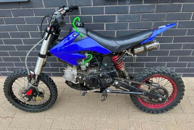 This bike was seized in Bonnington Walk, Corby, on May 4.