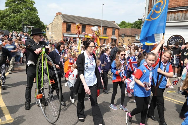 A penny farthing was part of the parade