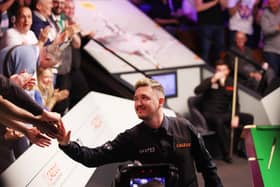 Kettering's Kyren Wilson brought the house down at the Crucible when he made a maximum 147 break in his first-round win over Ryan Day at the Cazoo World Championship. Pictures by George Wood/Getty Images