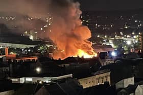 Huge fire breaks out in Bridge Street overnight as NINE fire crews continue to tackle the blaze in busy Northampton street