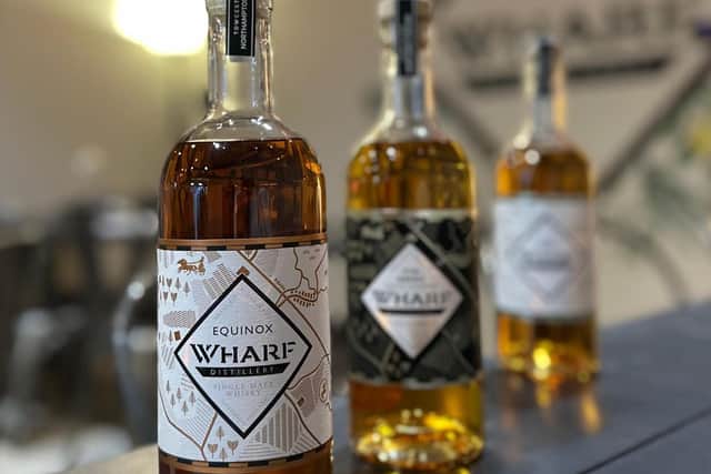 Sample Wharf's English whisky and Single Malt's on the night