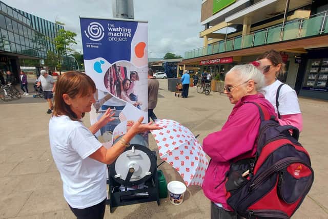 RS employees have spent time fundraising and increasing awareness of The Washing Machine Project, in Corby Town Centre