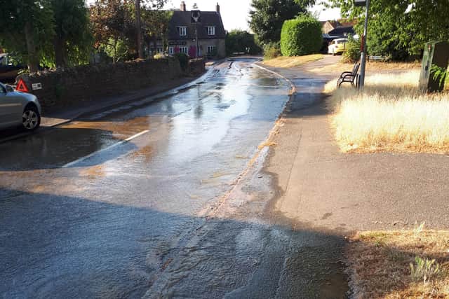 The Ridge covered in water as a result of the burst pipe