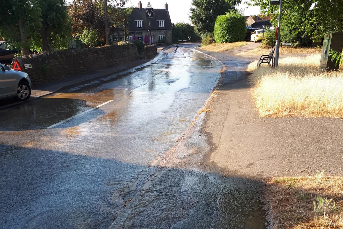 Burst water pipe in Great Doddington finally being fixed