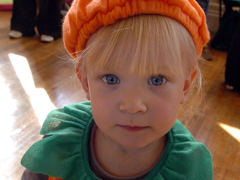 A little pumpkin at Pen Green centre's Halloween party.