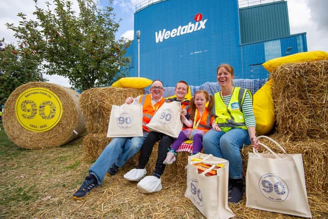 Anna Pizzey, HR Business Partner at the Weetabix Food Company, and her family visit the anniversary celebrations