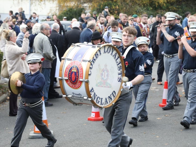 Corby RBL Remembrance Sunday parade and service at Corby War Memorial/