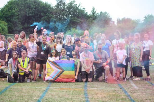 Students took part in a special colour run to mark Pride 2022