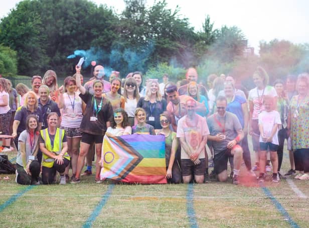 Students took part in a special colour run to mark Pride 2022
