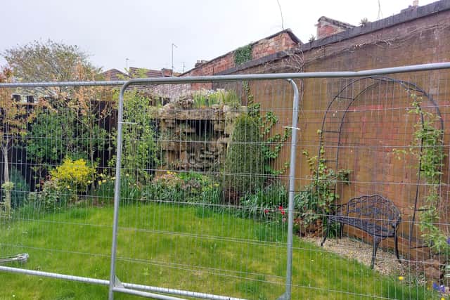 The waterfall has also been fenced off