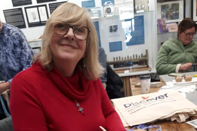 Carol Fitzgerald, Higham Ferrers Tourism committee member turns her hand to pottery