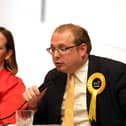 Chris Nelson of the Liberal Democrats, speaking at hustings in 2019